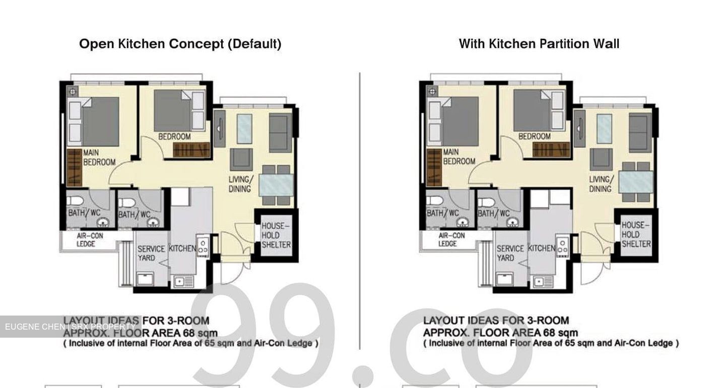 Blk 658A Waterway Sunray (Punggol), HDB 3 Rooms #569723021